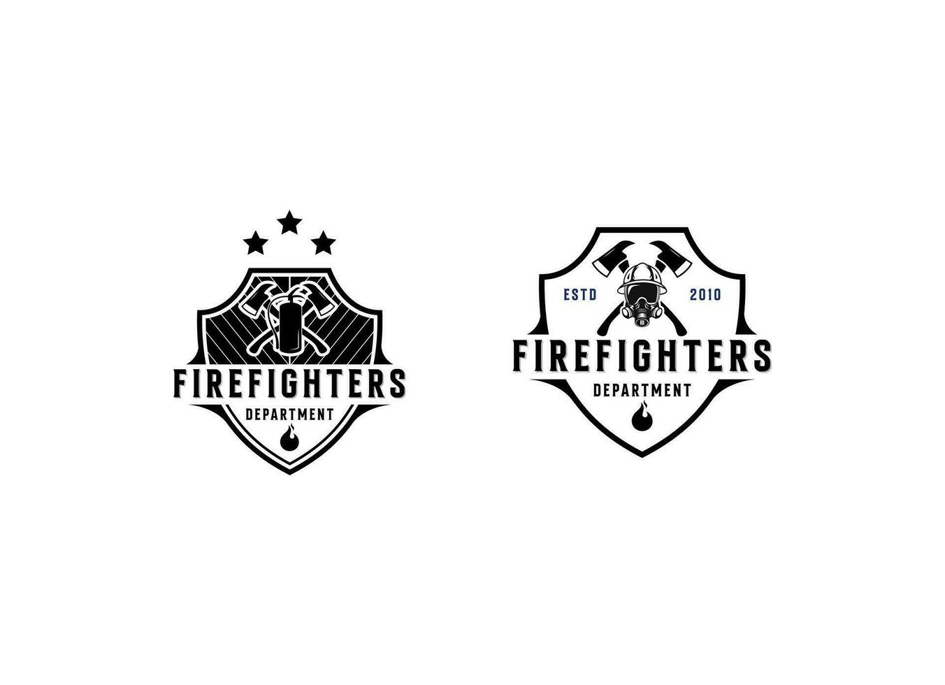 bombero emblema logo diseño. en un clásico concepto vector