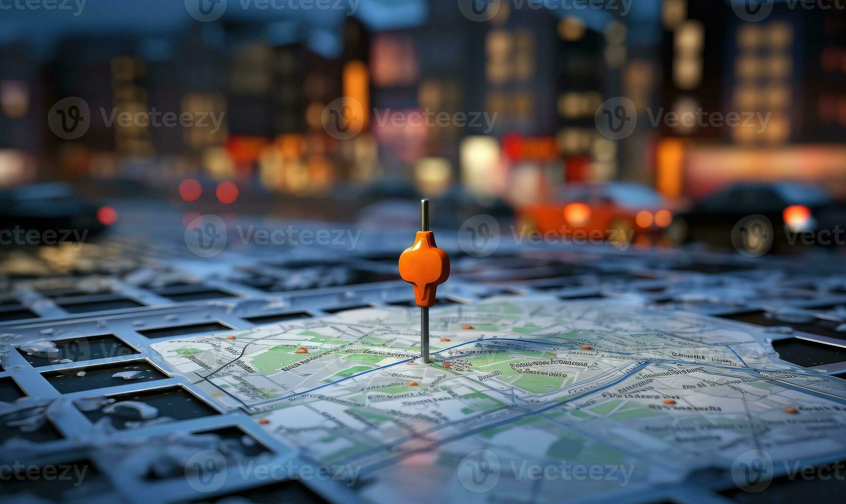 location marker on city . AI Generated photo