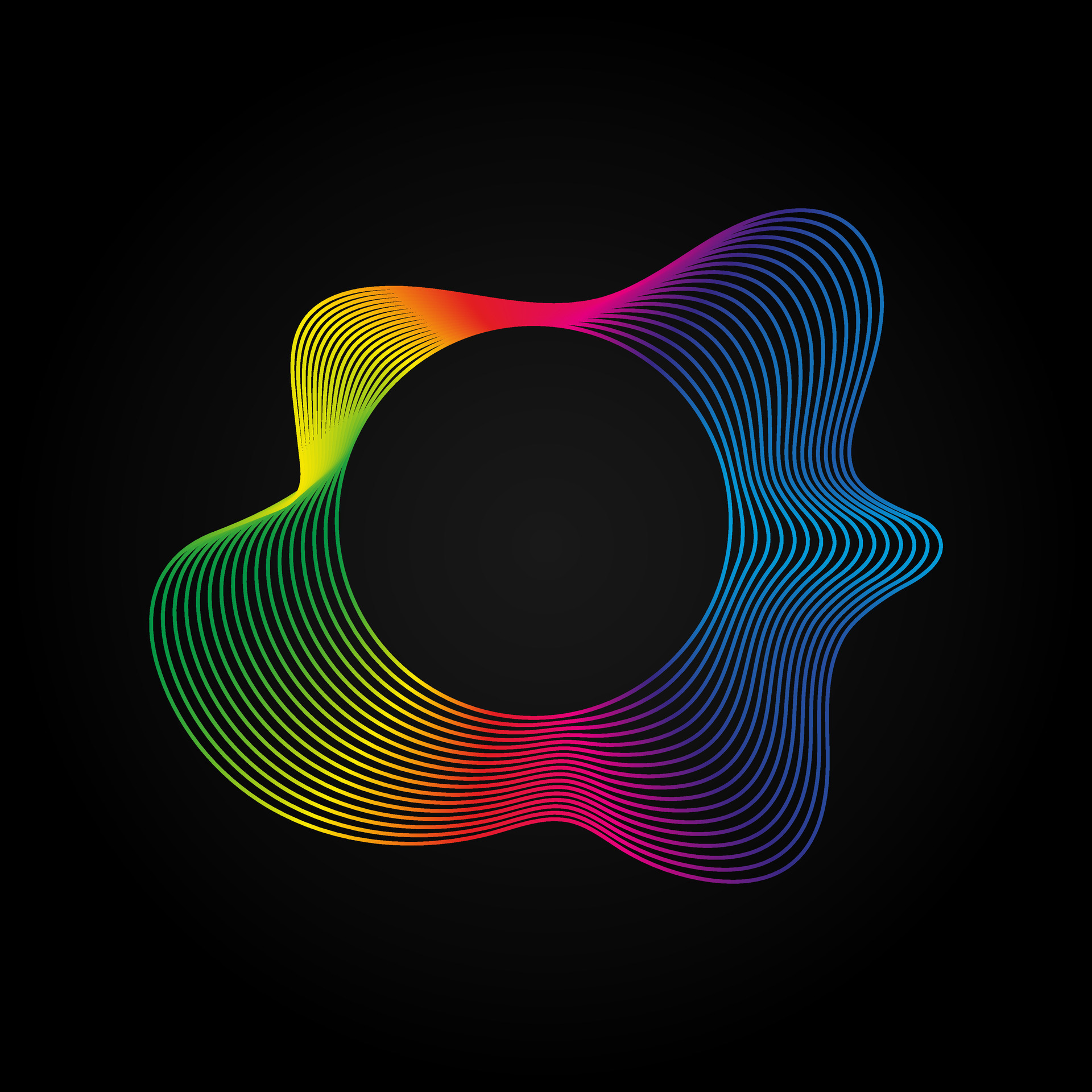Voice music waves equalizer Abstract wavy rainbow radio wave icon