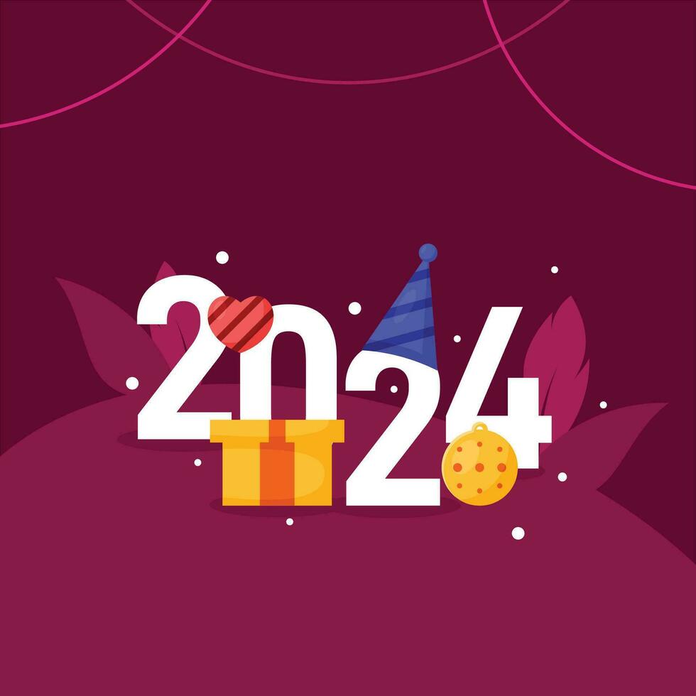 2024 New Year Celebration Design vector