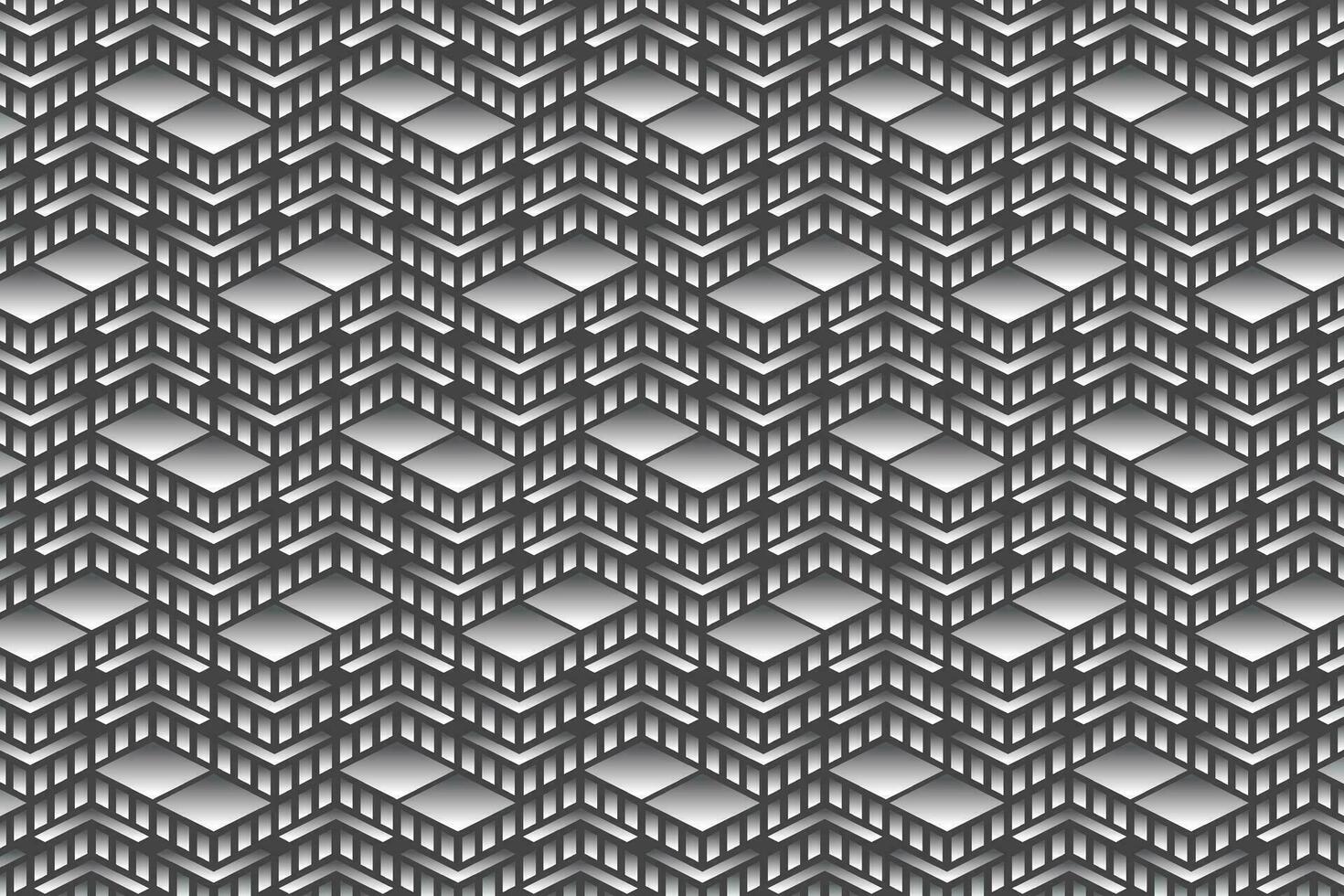 Abstract repeating pattern with skylines and skyscrapers. Black and white monochrome pattern vector