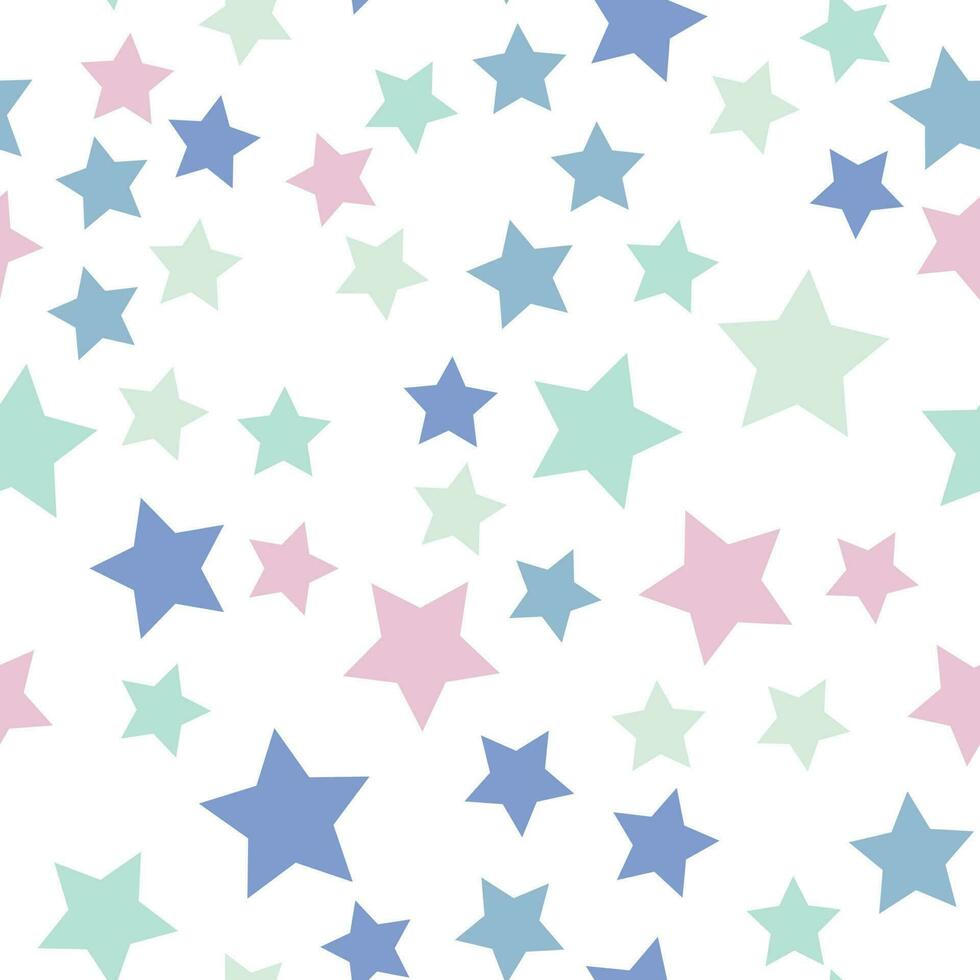 Seamless pattern of stars on white background vector