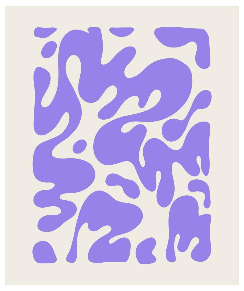 brutalista resumen Violeta y2k póster y rejillas brutal contemporáneo figura estrella oval espiral flor y otro primitivo elementos. suizo diseño estético. Bauhaus memphis diseño. vector