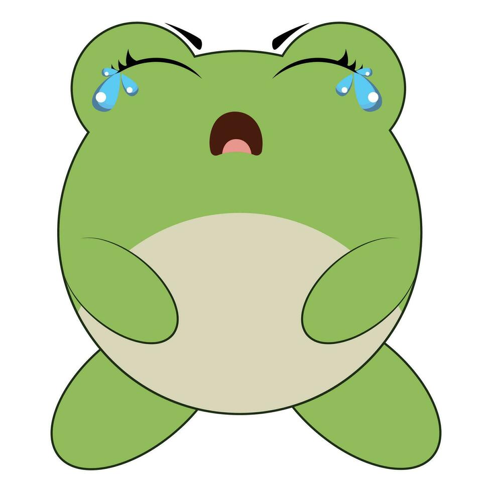 Baby frog smiling in a kawaii style vector