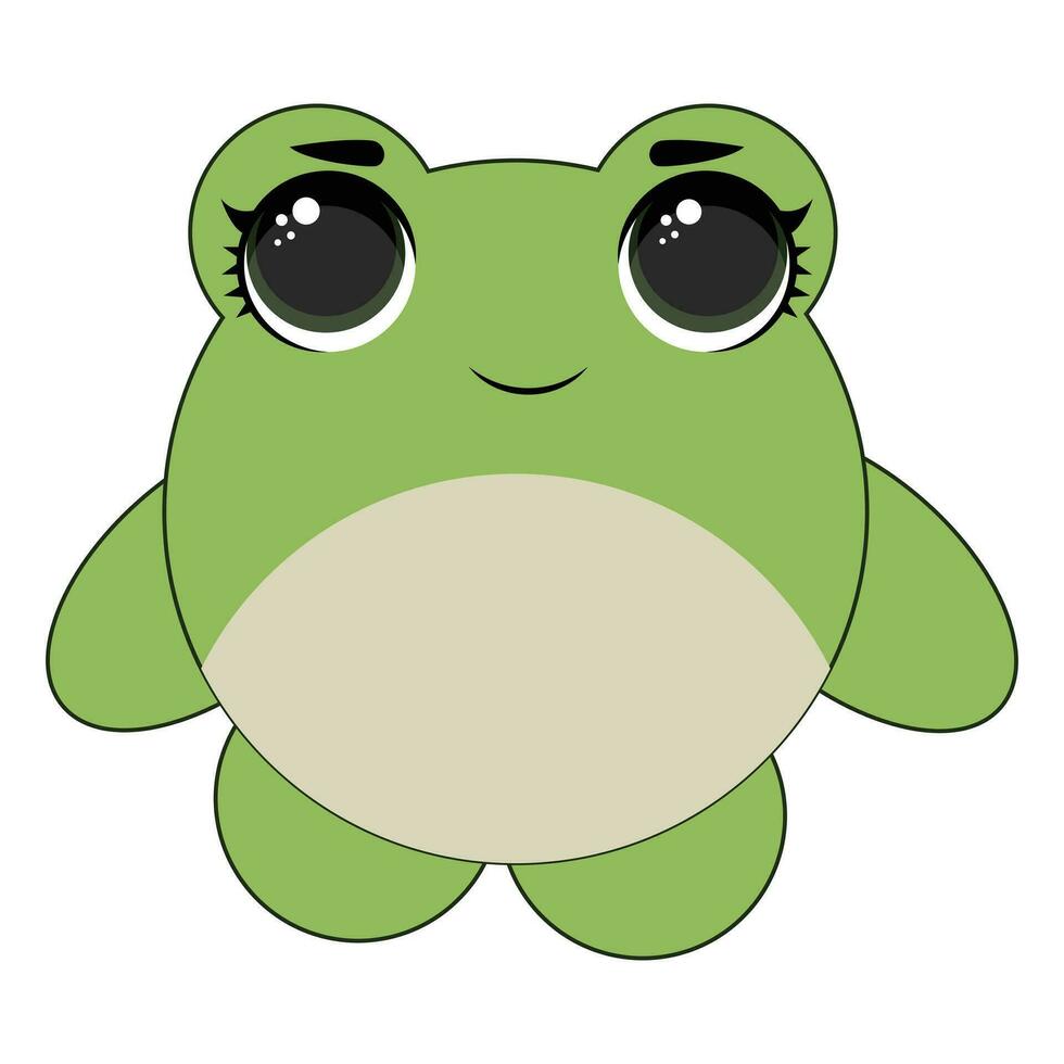 Baby frog smiling in a kawaii style vector