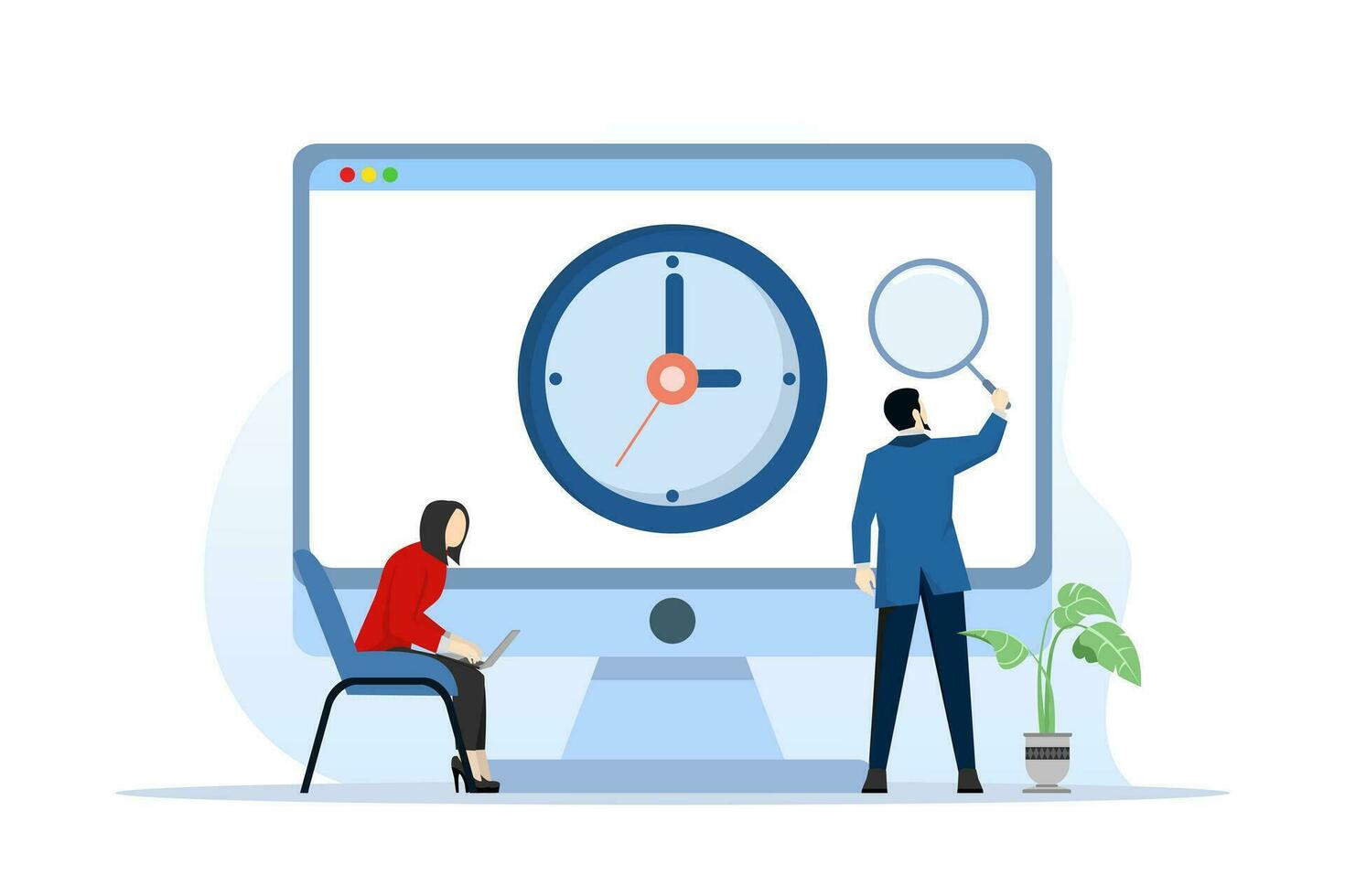 concept of effective time management with task schedule planning, completing work and tasks on time or work efficiently with high productivity, smart businessman. flat vector illustration.