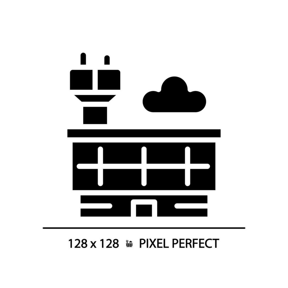 2D pixel perfect glyph style building icon, isolated vector, silhouette illustration. vector