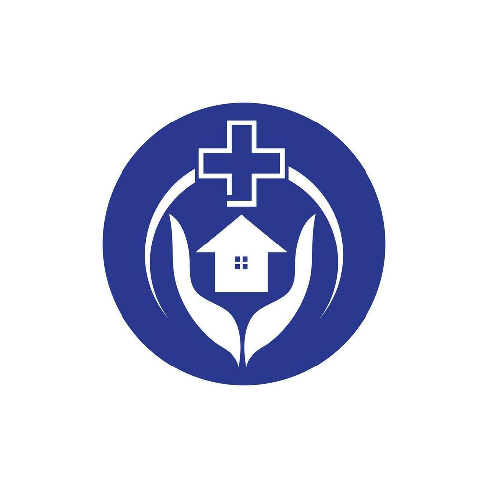 hogar cuidado logo plantilla, médico hogar logo vector