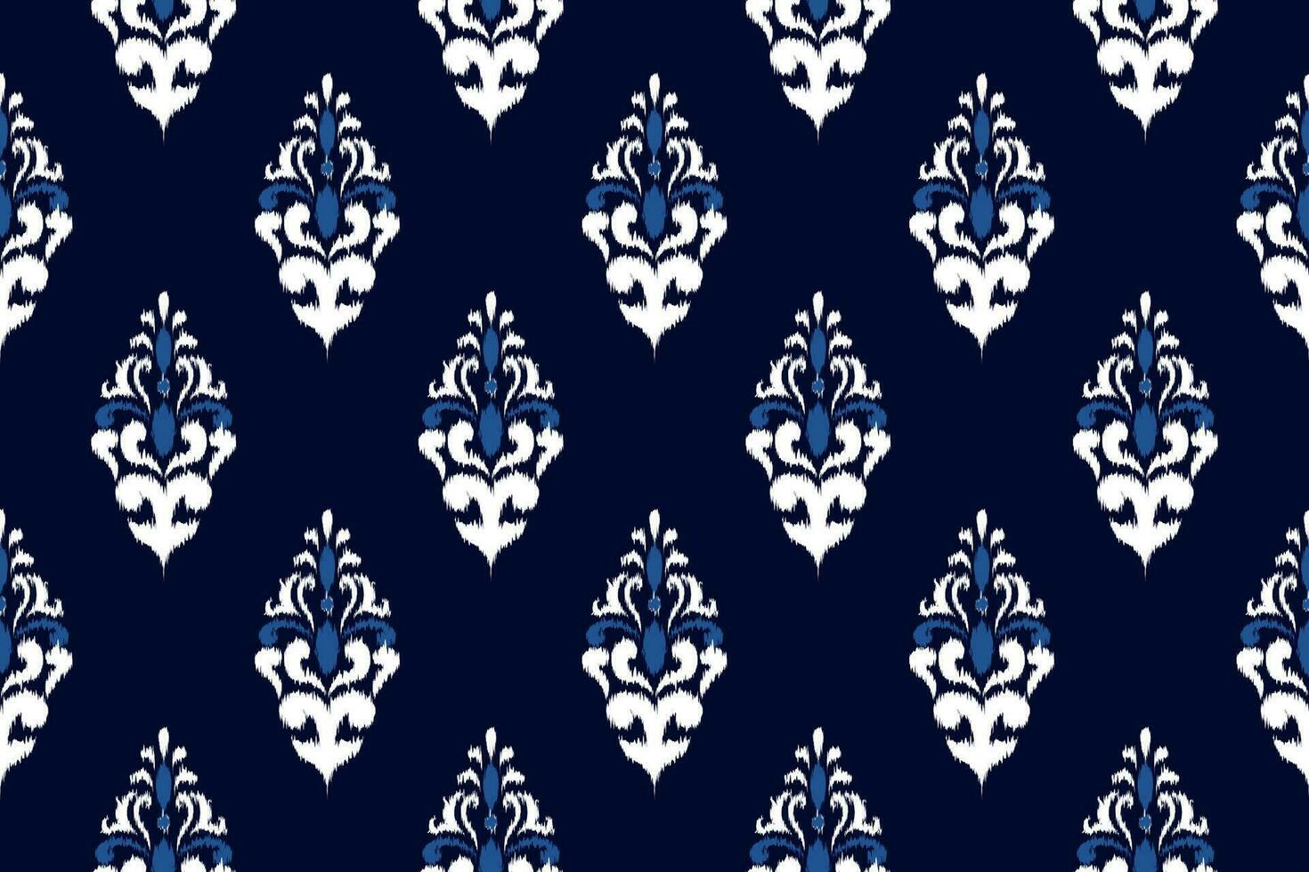Seamless Kasuri pattern in tribal,folk embroidery. Ethnic abstract ikat art. geometric art ornament print. Design for fabric,clothing,carpet,wallpaper,wrapping,cover,background vector