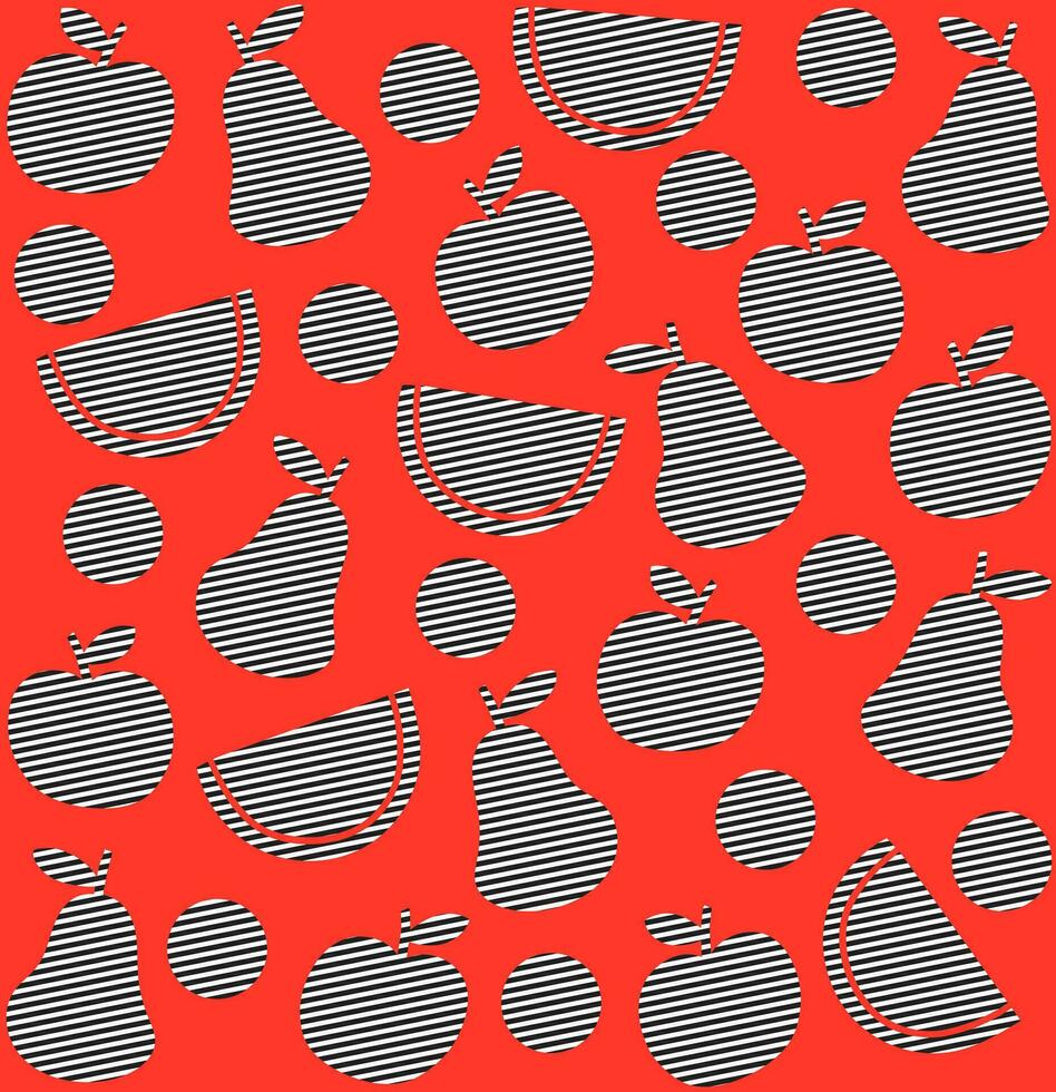 Vector about seamless pattern with fruits in graphic style.