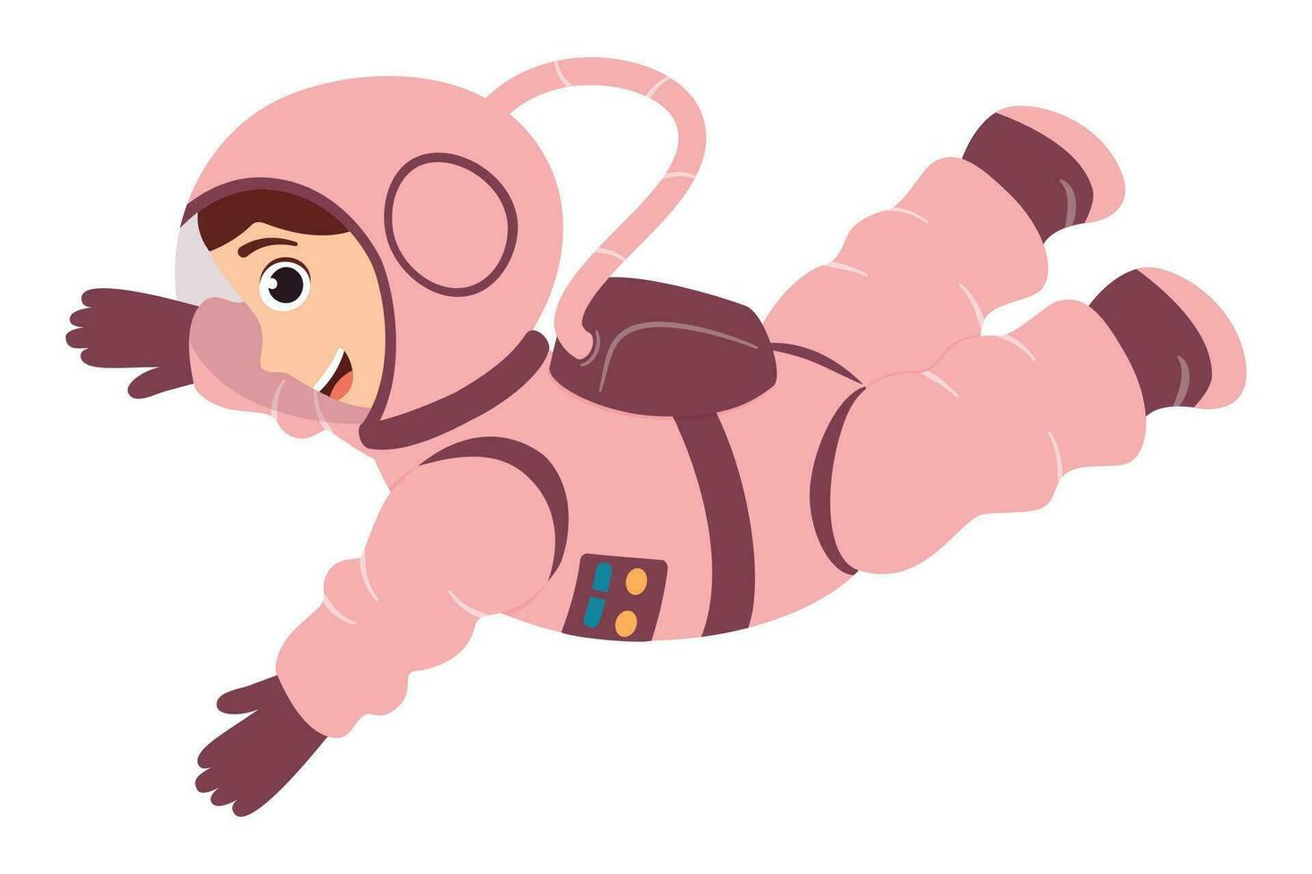 ilustracion con un linda astronauta en dibujos animados estilo. vector