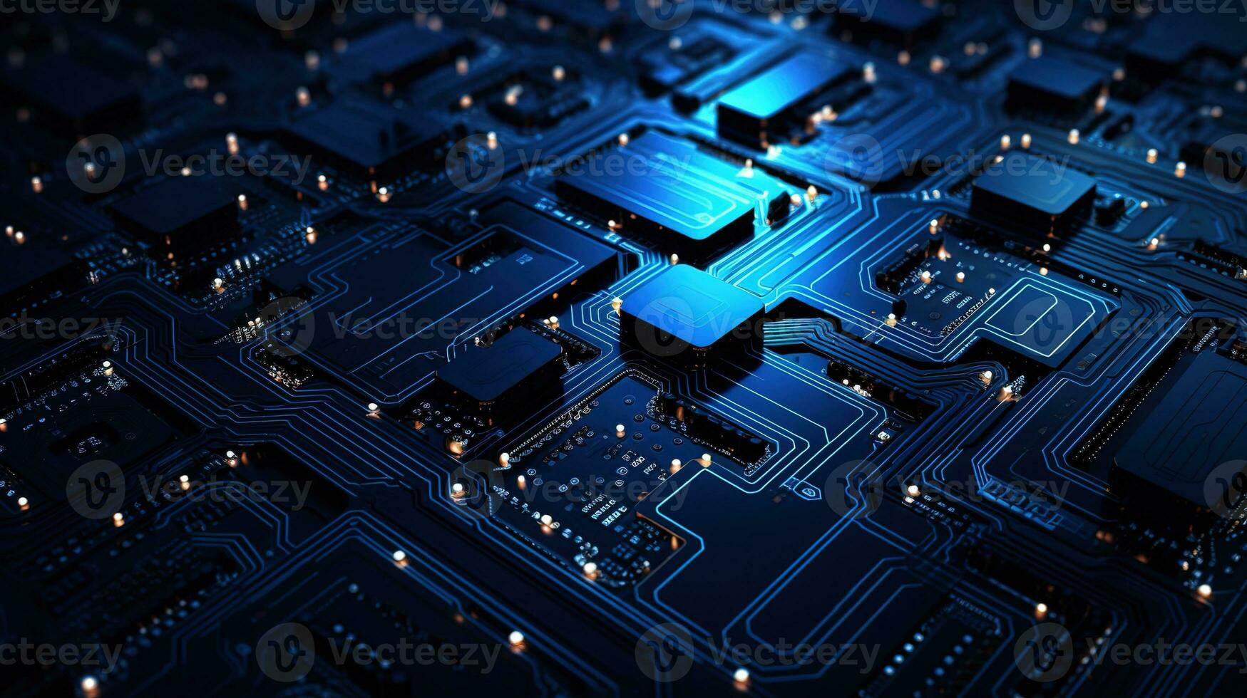 Circuit board background with abstract technology chip processor. Central Computer Processors CPU concept. Motherboard digital chip. Technology science background. Generative AI photo