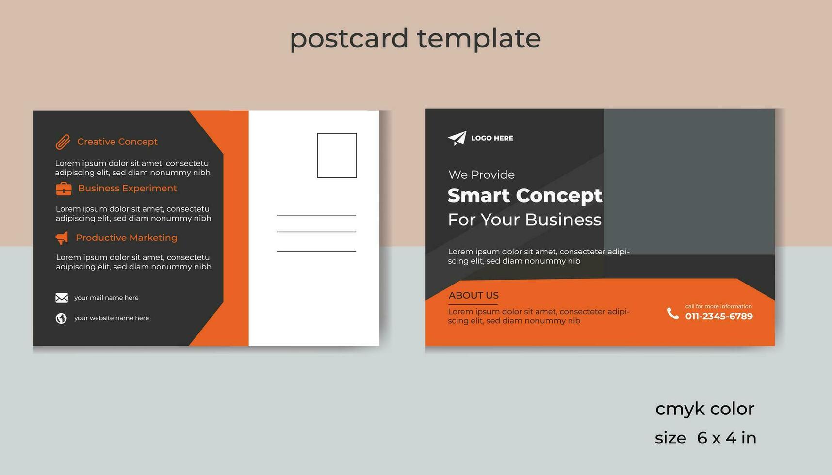 creative Modern corporate business postcard template, Business EDDM marketing postcard layout. vector