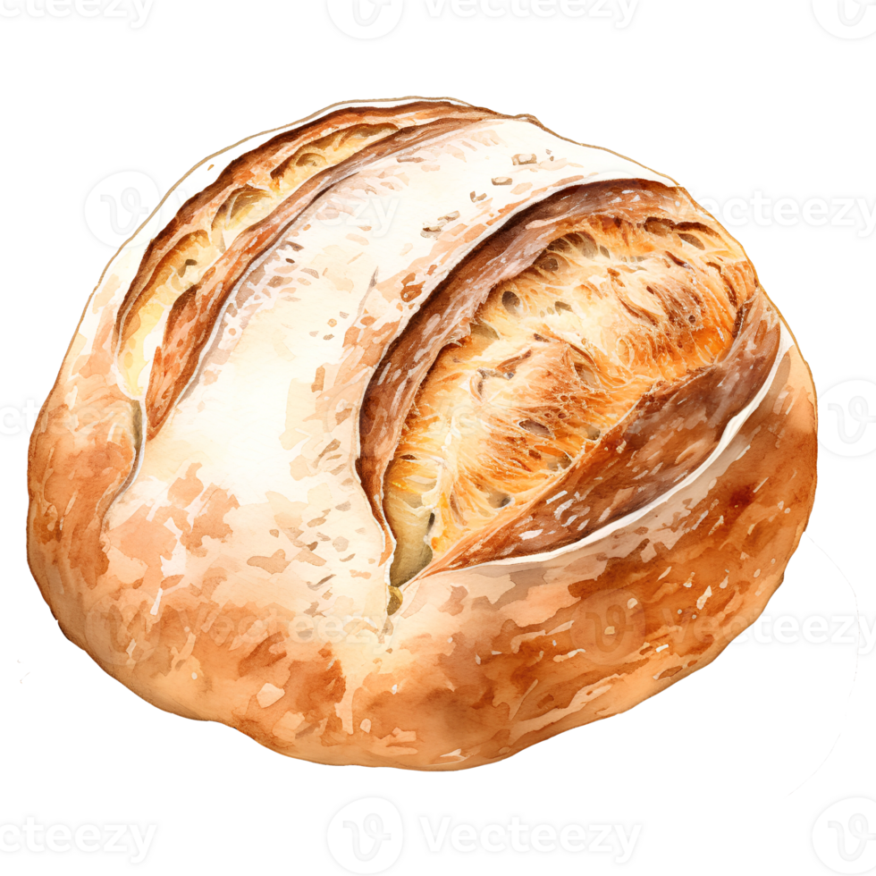 bread watercolor ai generative png