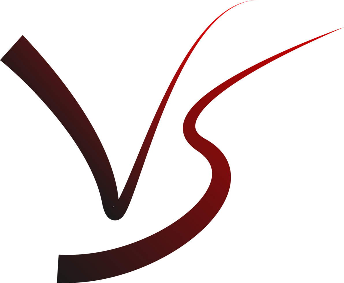 VS icon, versus battle icon sign logo symbol black red design transparent background png