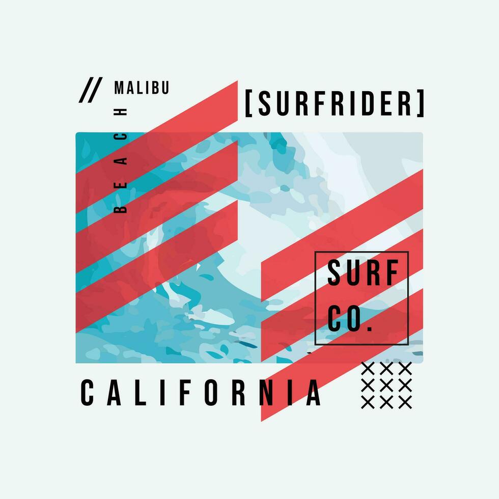 California surf ilustración tipografía para t camisa, póster, logo, pegatina, o vestir mercancías vector