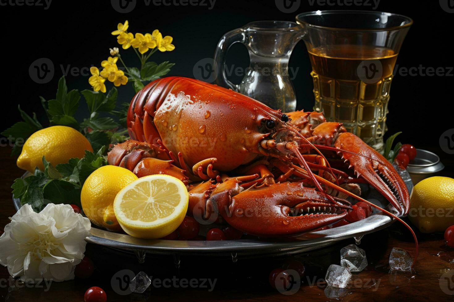 Lobster cooked on a plate photo