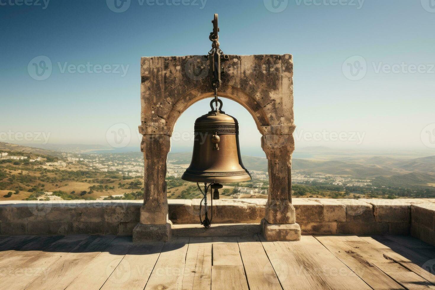 Old retro copper bells photo