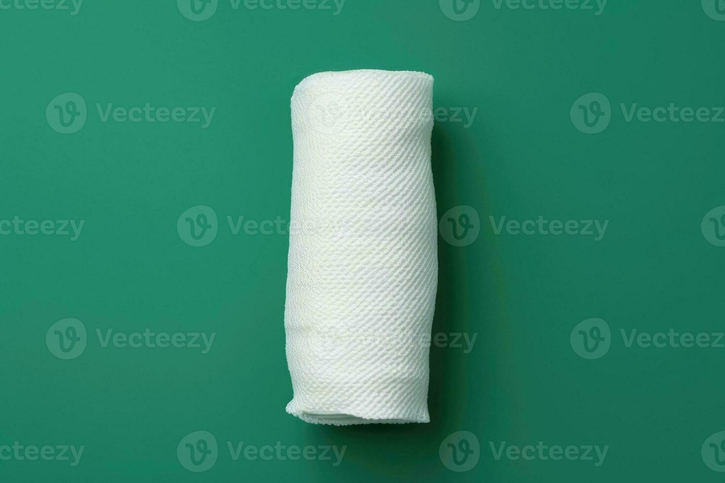 Medical bandage isolated on green background photo