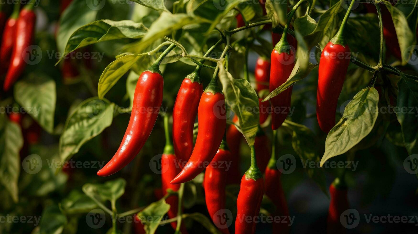 Red chili pepper agriculture harvesting. Generative AI photo