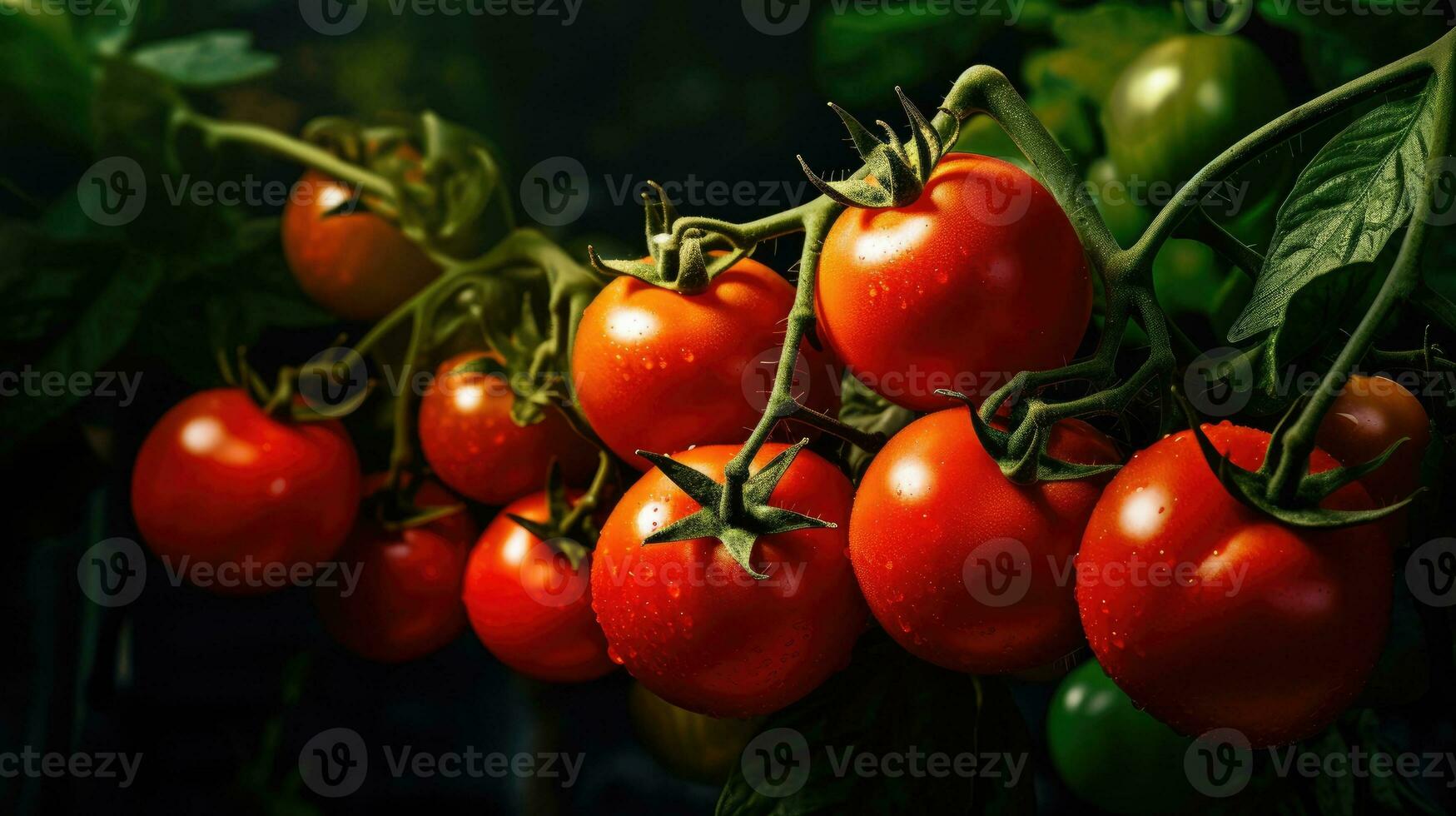 rojo Tomates agricultura cosecha. generativo ai foto