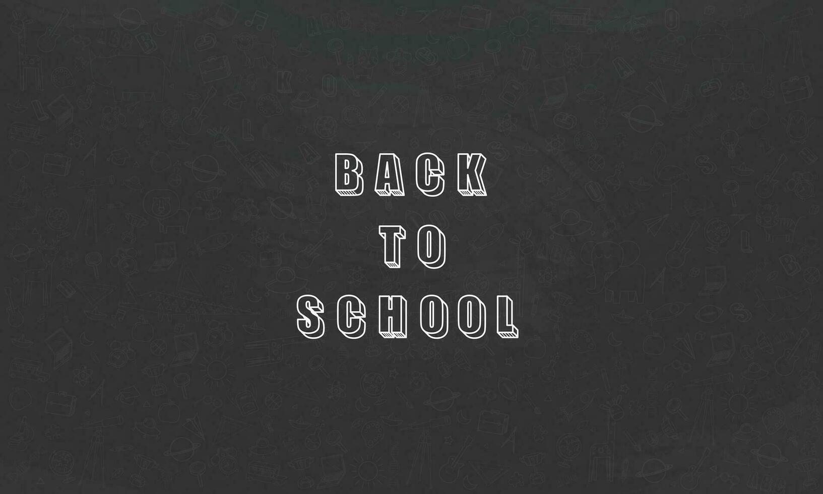Concept of Education Home School background chalkboard with different stuff. Welcome back to school design vector. vector