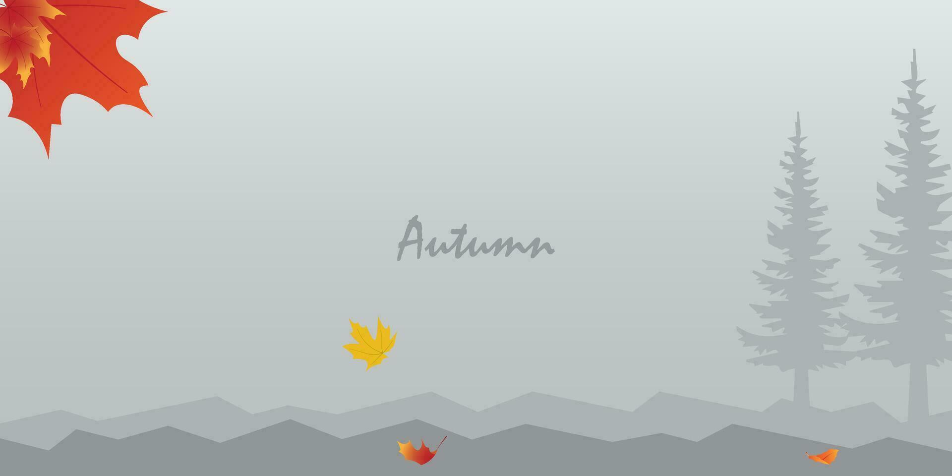 Background design with minimalist colors with an autumn theme. vector