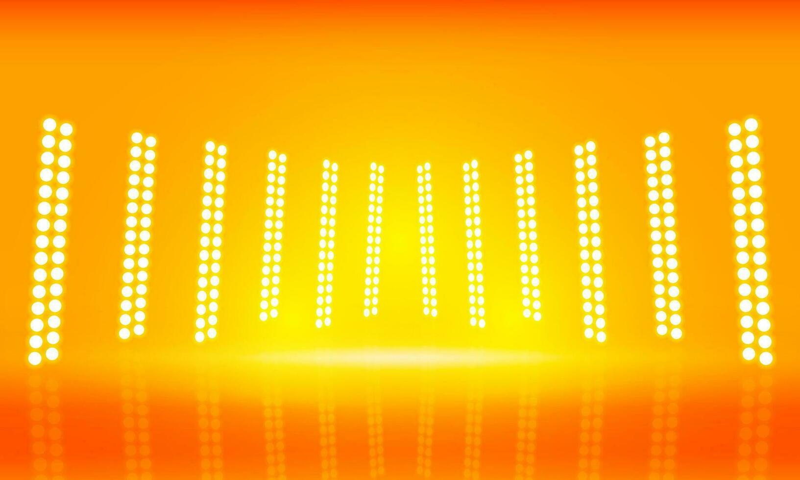 golden lights on the stage light floodlights vector design.