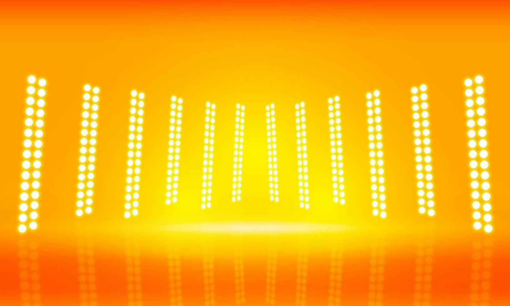 golden lights on the stage light floodlights vector design.