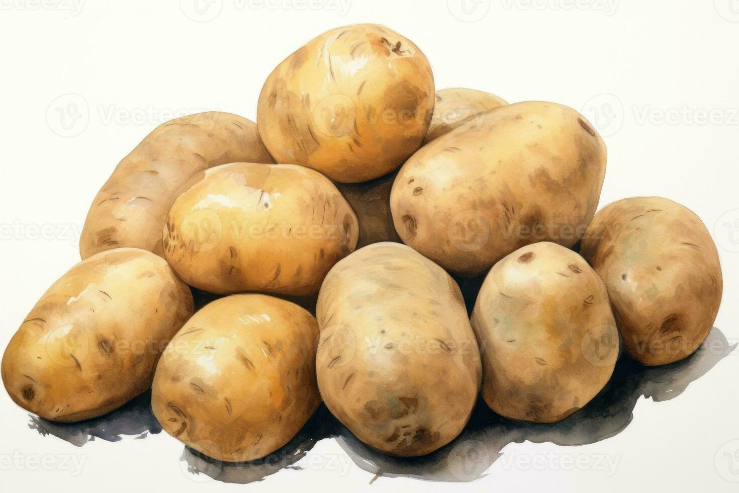 Illustration potatoes close up. photo