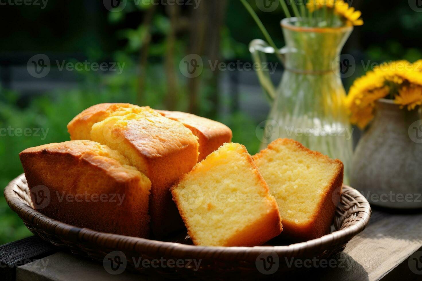 Cornbread, fast food. Generative AI photo