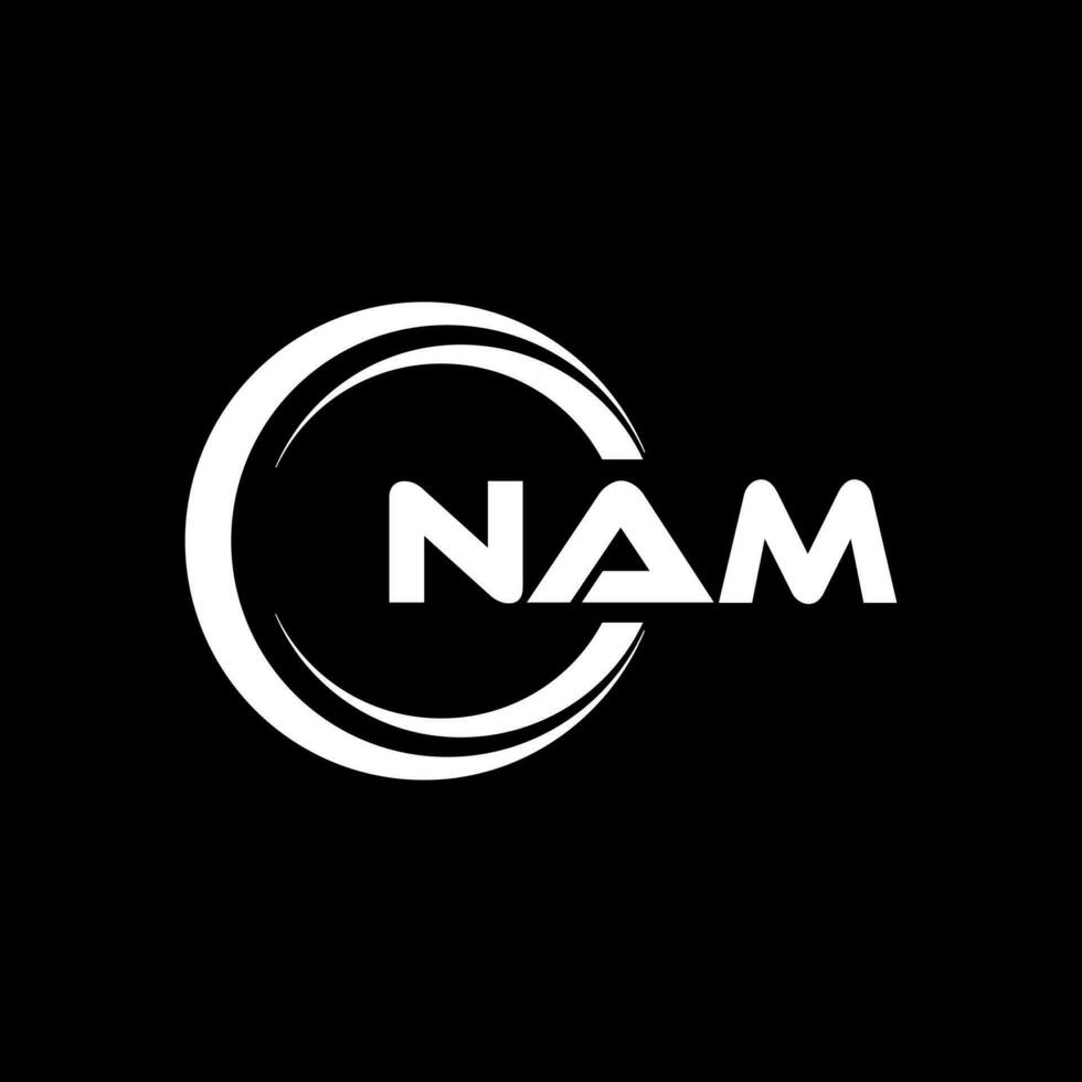 NAM Logo Design, Inspiration for a Unique Identity. Modern Elegance and Creative Design. Watermark Your Success with the Striking this Logo. vector