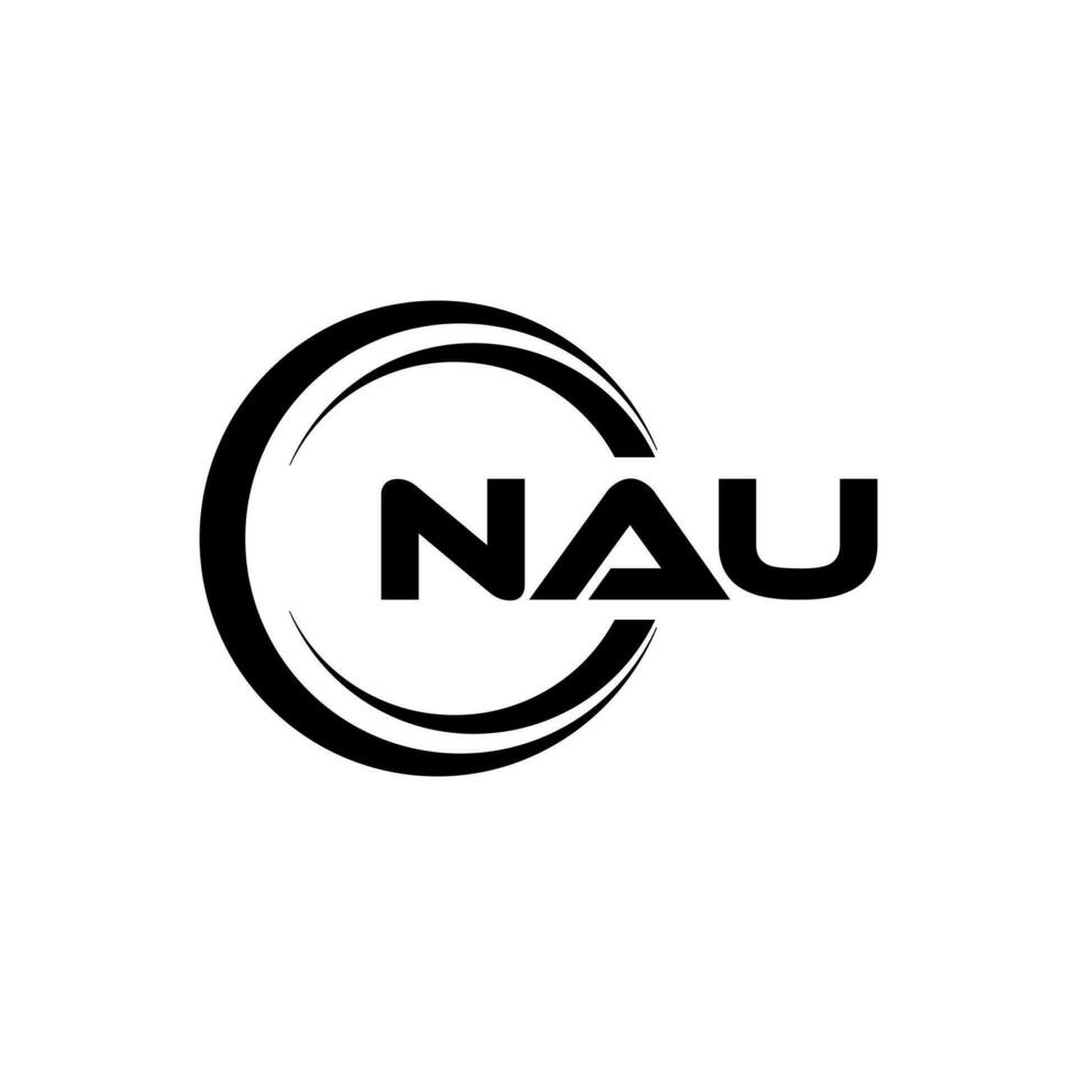 NAU Logo Design, Inspiration for a Unique Identity. Modern Elegance and Creative Design. Watermark Your Success with the Striking this Logo. vector