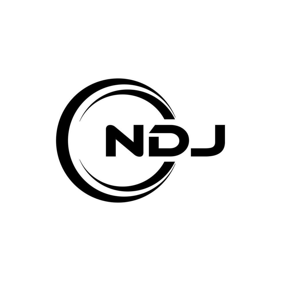 NDJ Logo Design, Inspiration for a Unique Identity. Modern Elegance and Creative Design. Watermark Your Success with the Striking this Logo. vector