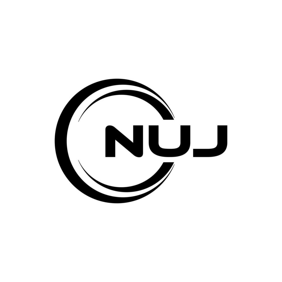 NUJ Logo Design, Inspiration for a Unique Identity. Modern Elegance and Creative Design. Watermark Your Success with the Striking this Logo. vector