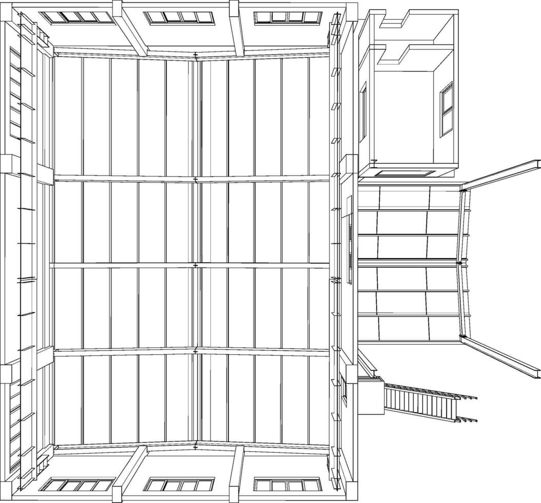 3d ilustración de industrial edificio vector