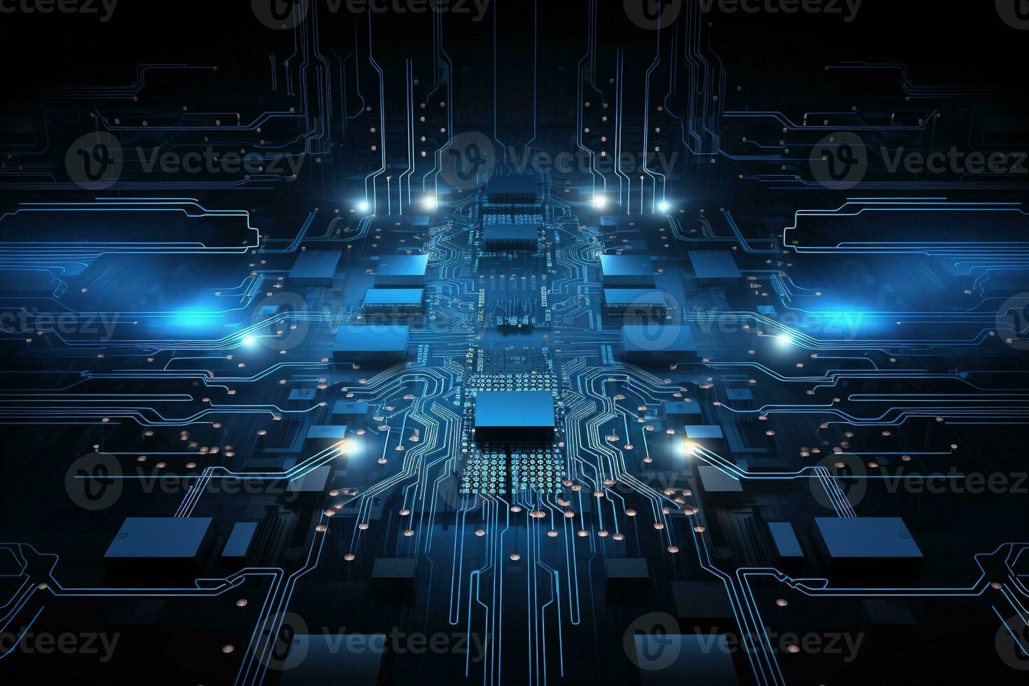 Circuit board background with abstract technology chip processor. Central Computer Processors CPU concept. Motherboard digital chip. Technology science background. Generative AI photo