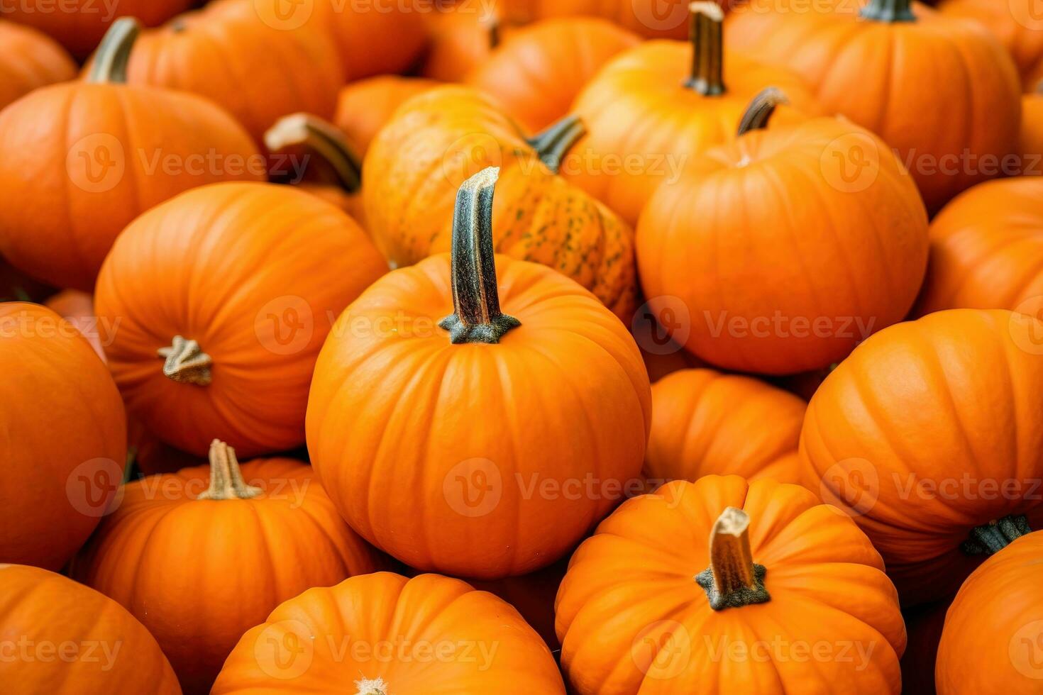 Several mini pumpkins at outdoor farmers market. Generative AI photo