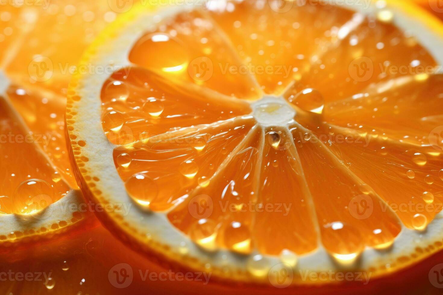 Close-up of a thin slice of an orange photo