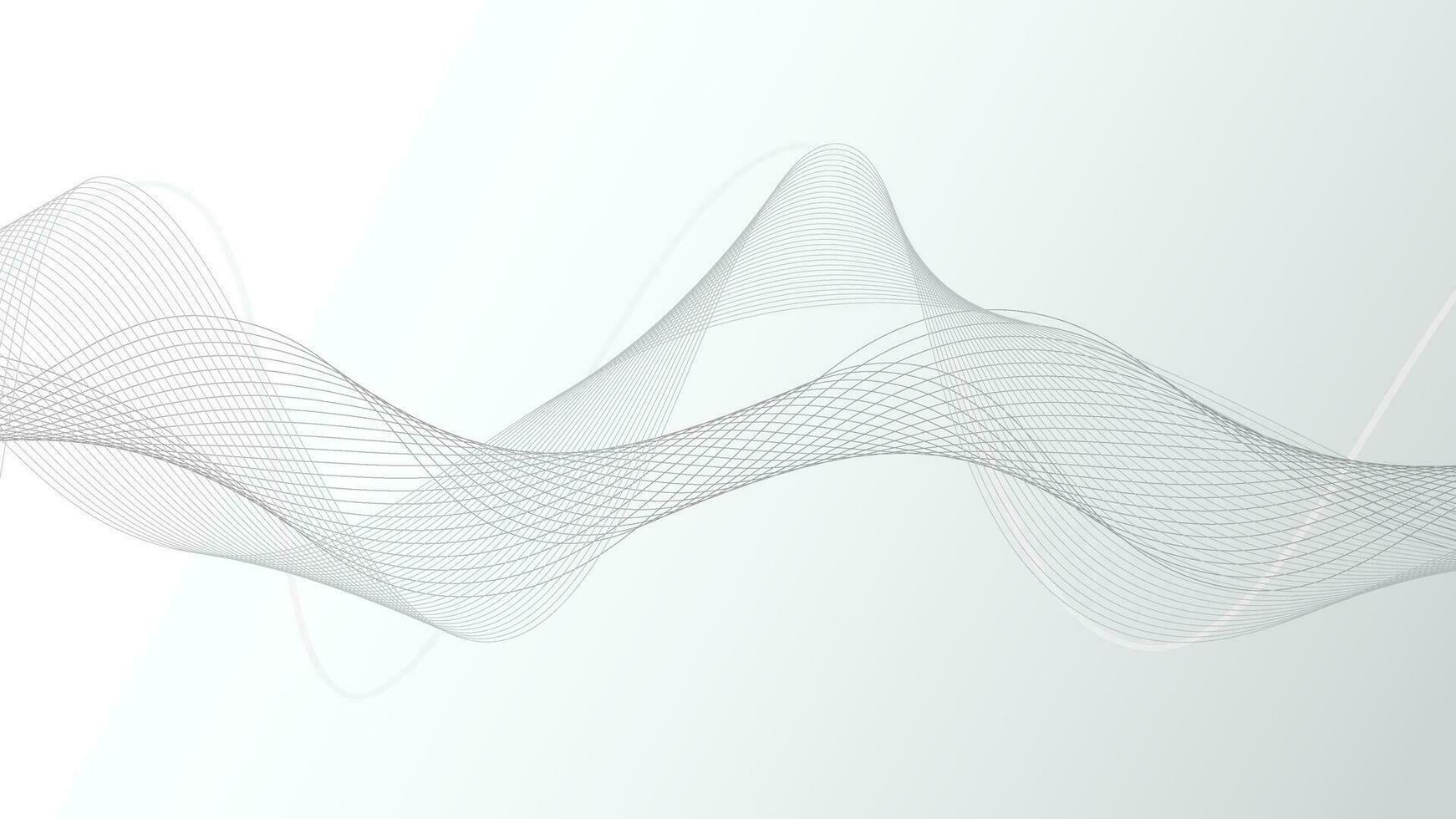 Abstract white background with flowing line waves vector