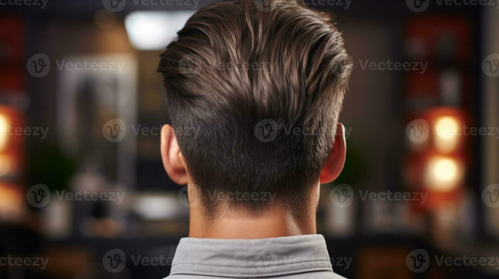 fashionable men haircut back view generative ai photo