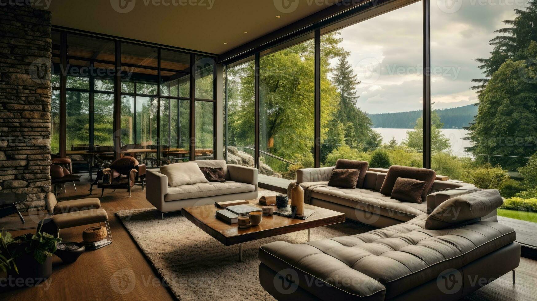 Interior design, cozy living room photo