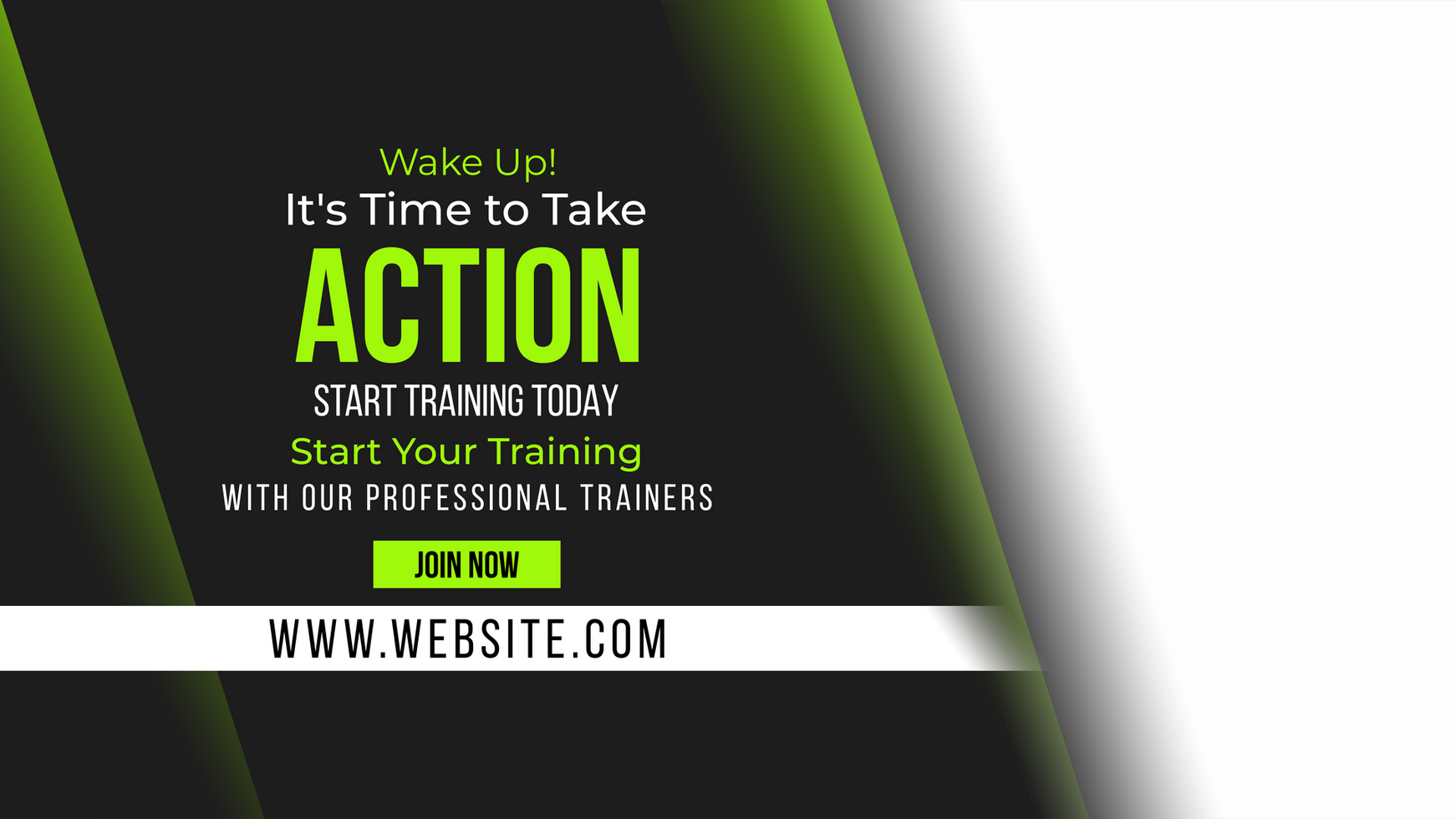 Gym and fitness promotional large editable web banner design PSD file