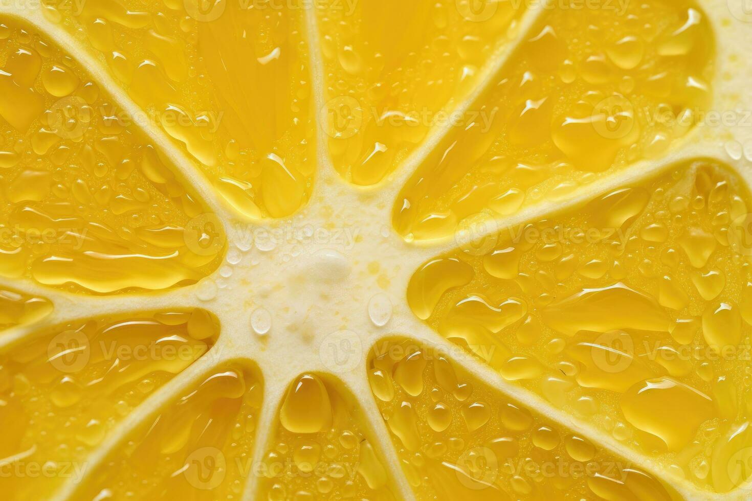 Close-up of a thin slice of lemon photo