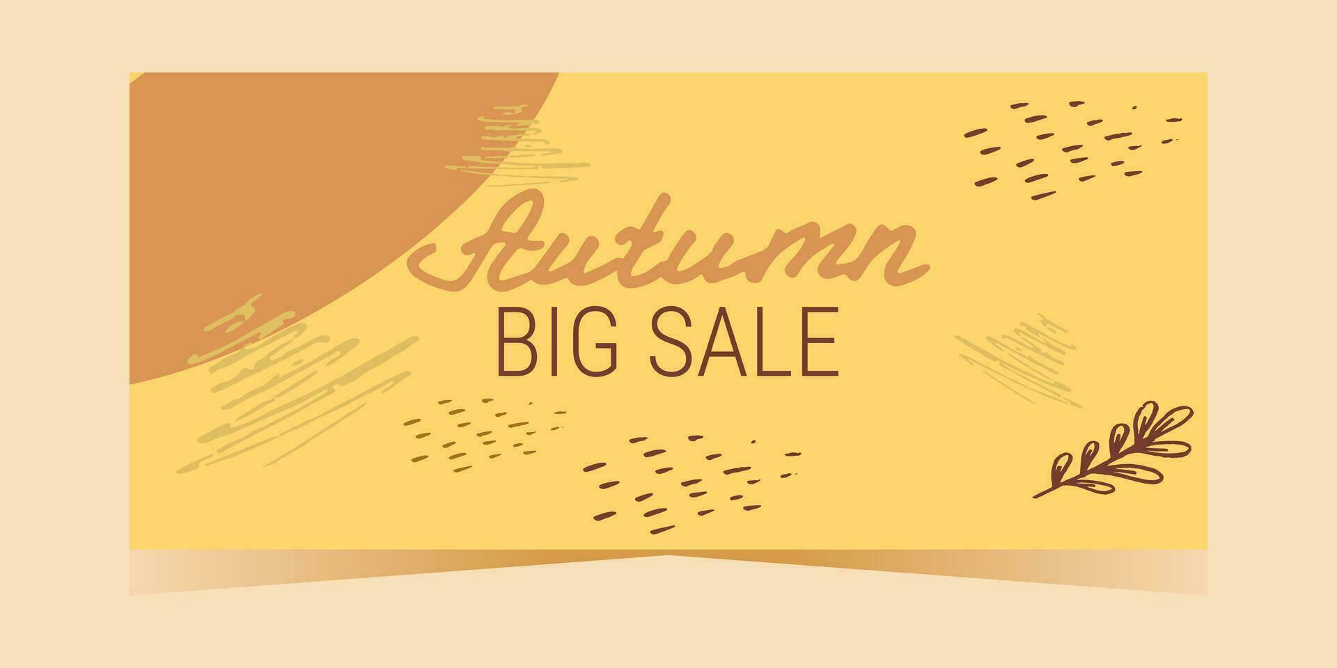 Layout of the autumn discount coupon template. vector