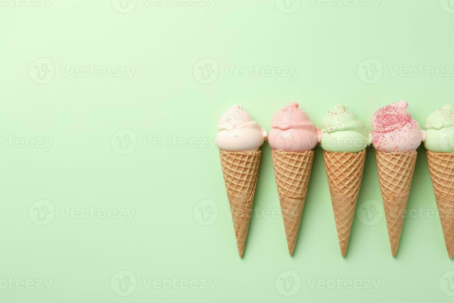 Watercolor ice cream cones frame photo