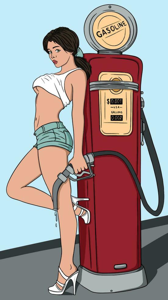 Illustration of pin up girl vector