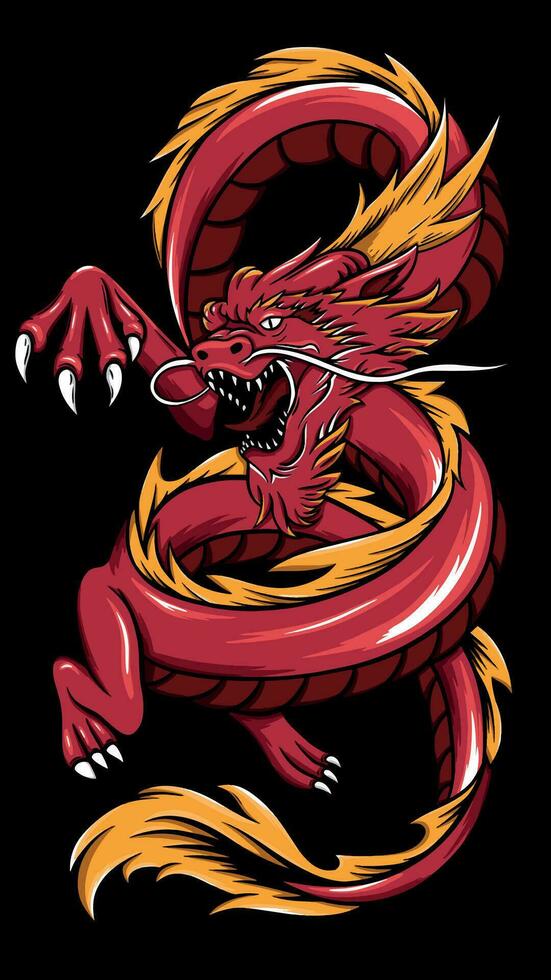 Illustration of Chinese dragon vector