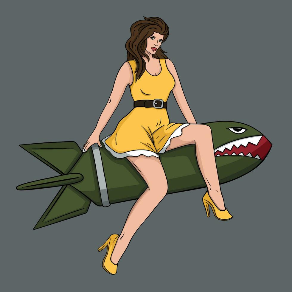 Illustration of pin up girl vector