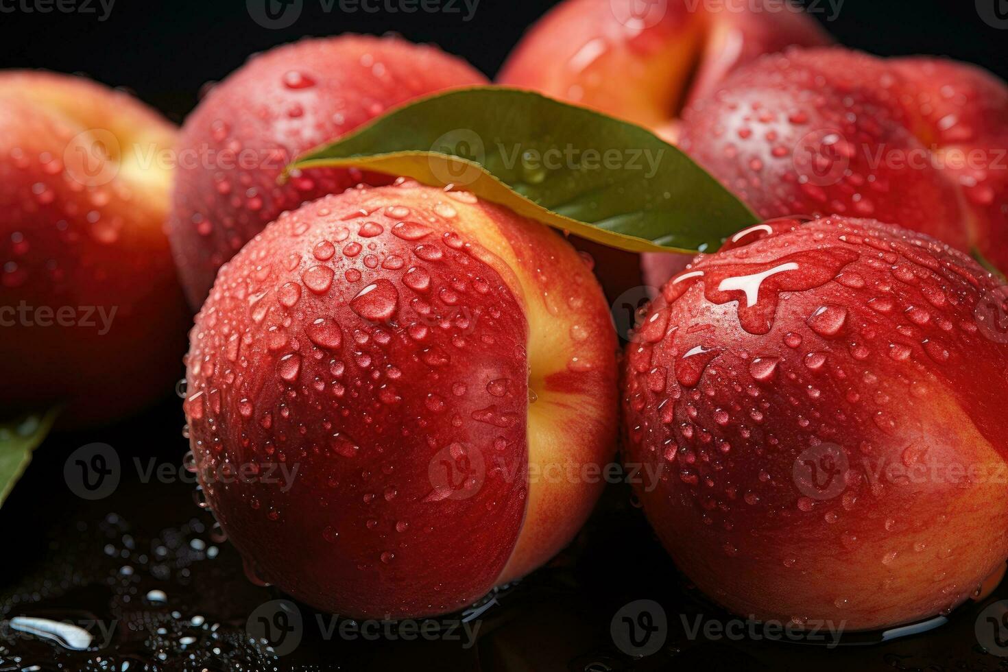Fresh sweet peaches close up. photo